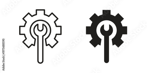 Maintenance icon on white background. linear pictogram. Flat symbols