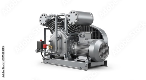 Industrial air compressor with metal components