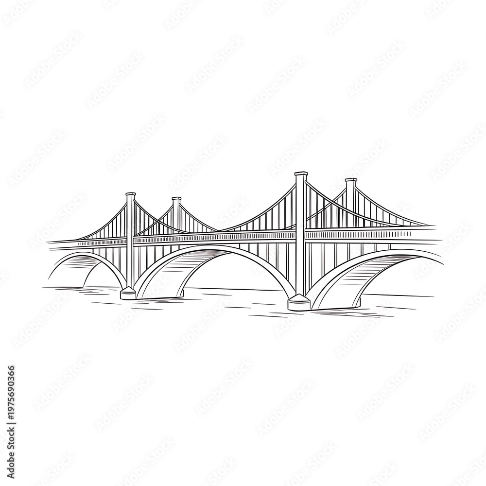 Fototapeta premium Iconic suspension bridge architecture design.