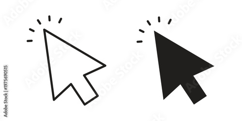 Mouse icon vector design set. Icon Symbol Black Outline and Solid