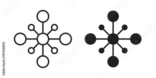 Network icon vector design set. Icon Symbol Black Outline and Solid