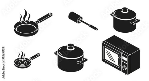 Kitchen Cooking Utensils and Appliances.