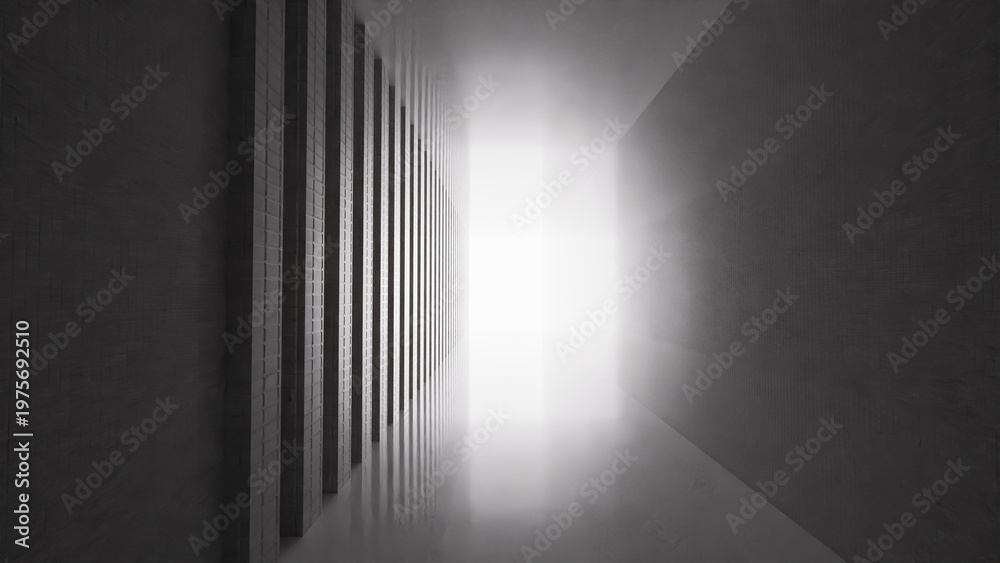 Obraz premium Liminal Space Empty Room Eerie Minimal Background