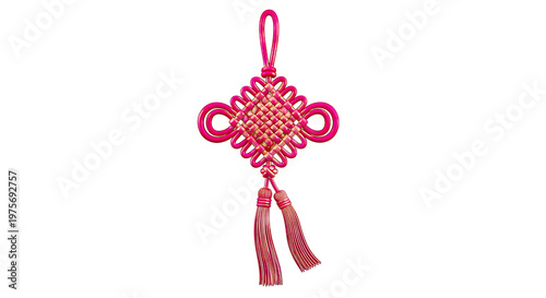 Red Chinese Knot Ornament with Tassels