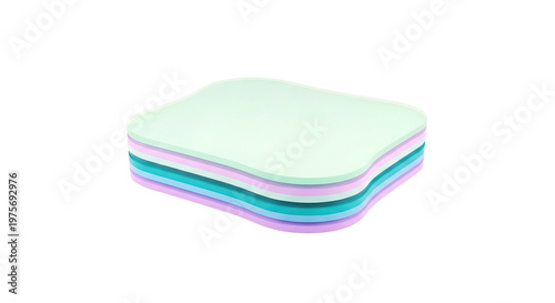 Stack of rounded square-shaped objects in pastel colors