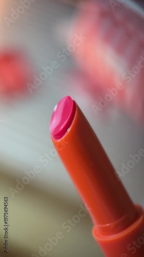 Lipstick red texture footage video for advertising content