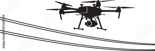 Drone, aerial, vector drone, black drone icon, flying drone silhouette