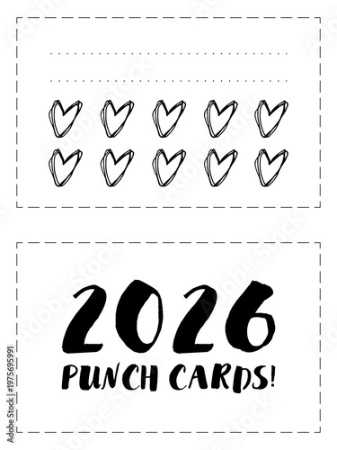 Punch card. Simple reward chart. Mini habit tracker for reading books, workout, gym, study, work, water balance, mood, sleeping, walking, makeup, self care, beauty treatments, weight loss and etc.