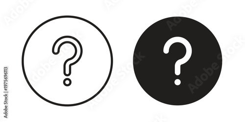 Question icon vector design set. Icon Symbol Black Outline and Solid