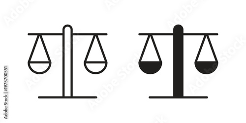 Scale icon vector design set. Icon Symbol Black Outline and Solid