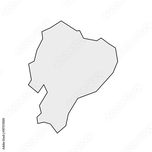 Minimalist outline map of Ecuador for design and educational use