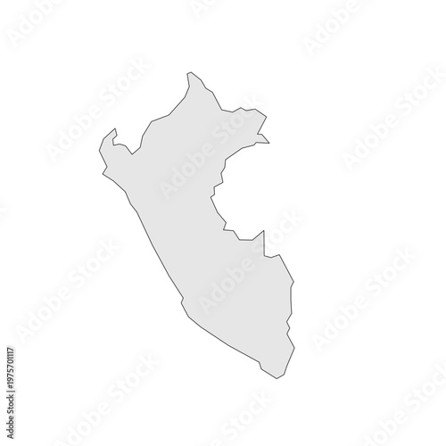 outline map of peru vector illustration isolated on white background