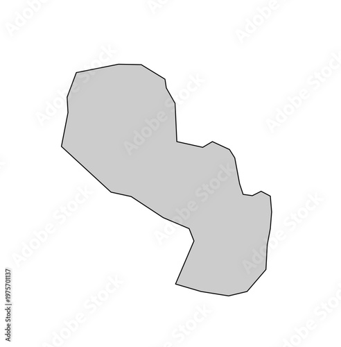 minimalist outline map of paraguay isolated on white background