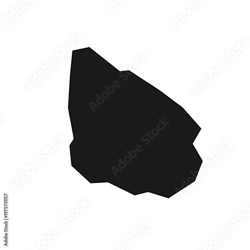 Minimalist black Uruguay country map silhouette isolated on white background
