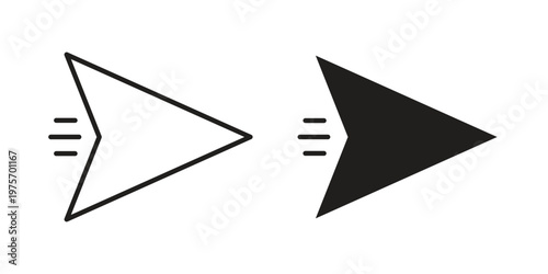 Send icon vector design set. Icon Symbol Black Outline and Solid