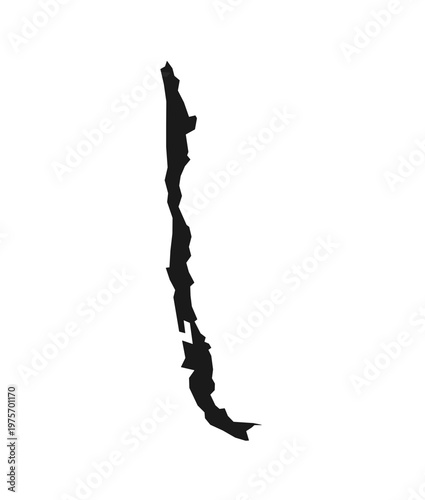 Minimalist outline map of Chile with clean vector design for business and education