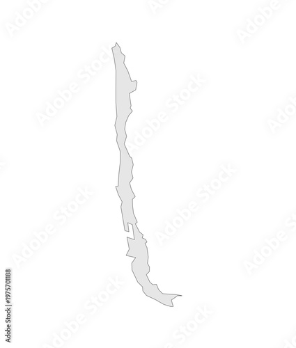 Minimalist outline map of Chile with clean vector design for business and education