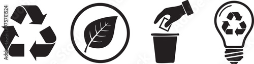 Black and white illustration of recycling symbols a visual representation of environmental sustainability and waste management practices