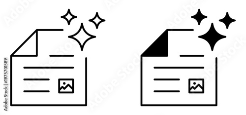 AI PDF Icon – PDF Document with AI Stars, Smart File Concept