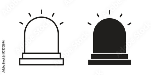 Siren icon vector design set. Icon Symbol Black Outline and Solid