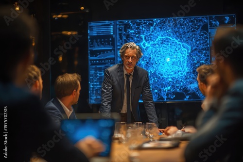 IT consultant presenting AI powered cyber