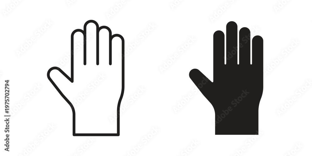 Obraz premium Stop icon vector design set. Icon Symbol Black Outline and Solid