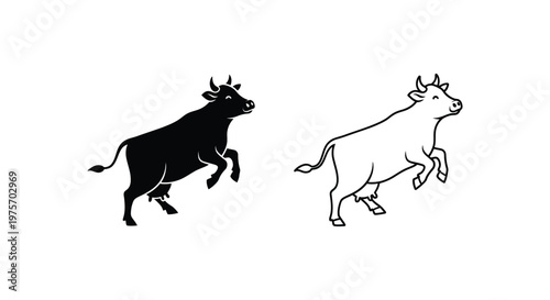 Bull Symbols Ancient Strength  Duality Designs Vector