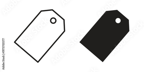 Tag icon vector design set. Icon Symbol Black Outline and Solid