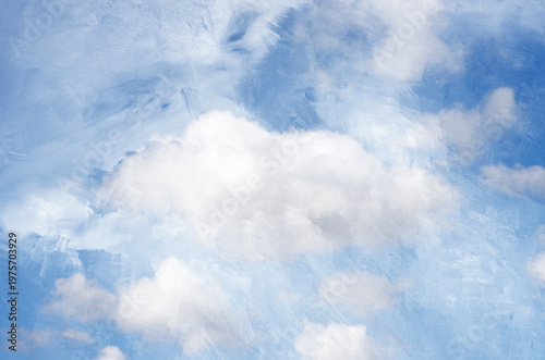 Vintage background in the blue sky with clouds