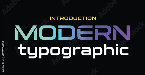 A modern typographic design with colorful text on a black background