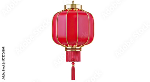 Red and gold Chinese lantern with tassel
