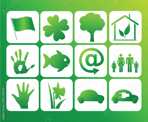 green hand icon with white background