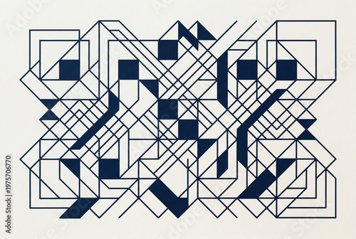 Abstract Geometric Line Art