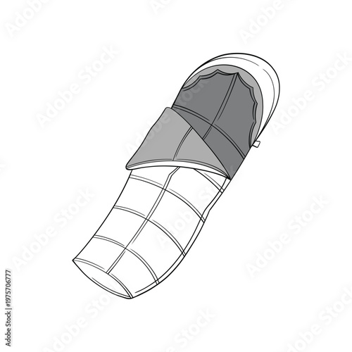Hand drawn camping sleeping bag sketch for adventure theme