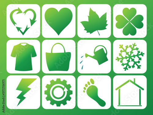 Green lightning bolt on white background