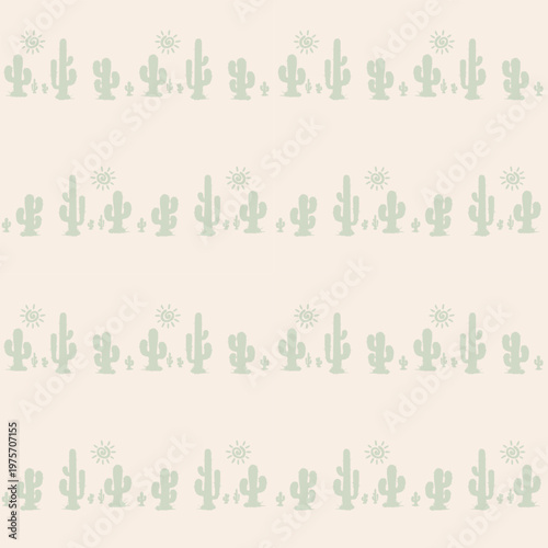 Cactus Border Pattern – Horizontal Desert Repeat