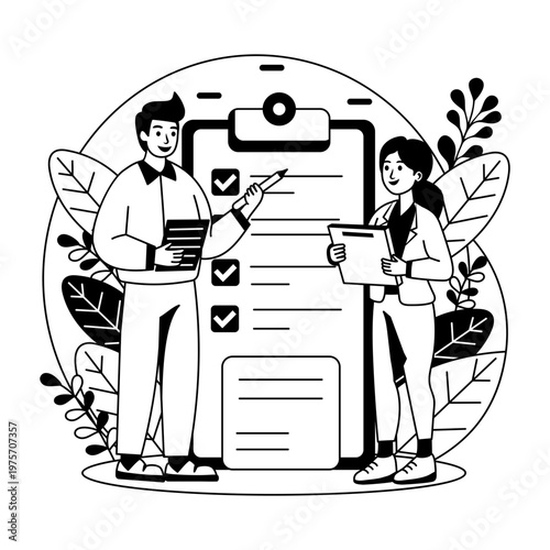 glyph style illustration showing claim document  