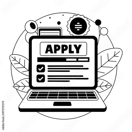 A glyph style illustration representing online insurance  