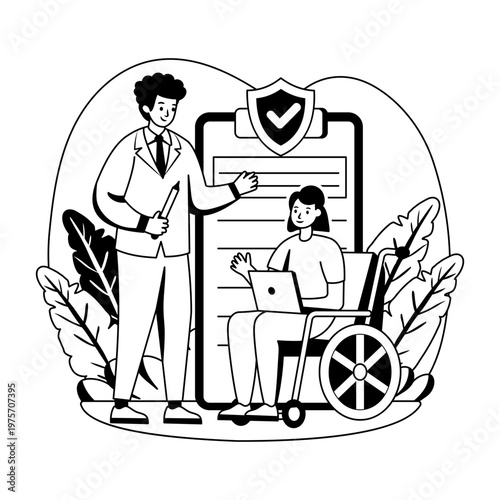 glyph style illustration showing accessible insurance 