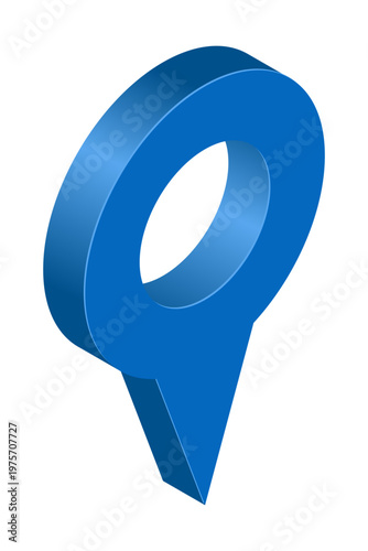 Isometric locator pin. 3D location pointer. Isometric pointer for map. Destination symbol. Navigation sign. Vector illustration