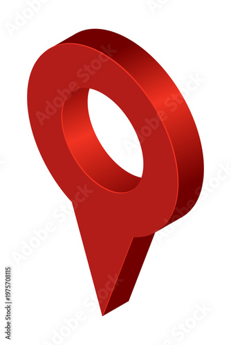Isometric locator pin. 3D location pointer. Isometric pointer for map. Destination symbol. Navigation sign. Vector illustration