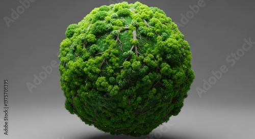 Lush greenery mosaic a dense rounded shape composed of vibrant foliage