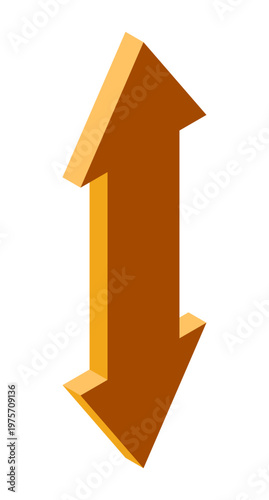 Isometric arrow. Pointer for infographics and design. Direction concept. 3D arrow icon. Computer mouse cursor. Flat icon style. Vector illustration