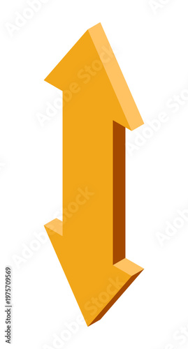 Isometric arrow. Pointer for infographics and design. Direction concept. 3D arrow icon. Computer mouse cursor. Flat icon style. Vector illustration