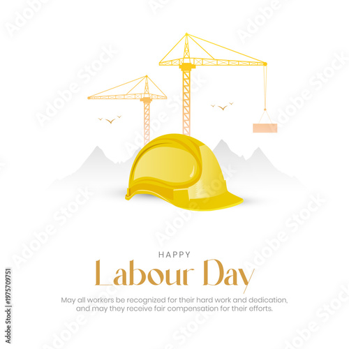 Happy Labour Day Social Media Post and Greeting Card Design. International Workers Day Minimal and Modern Creative Post Template Vector Illustration
