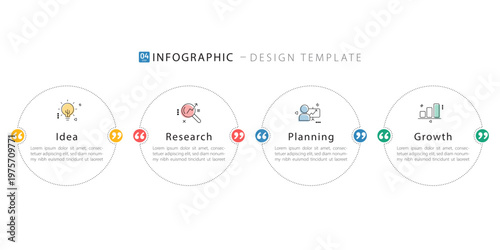 Infographic template. 4 Step timeline journey, Flat simple infographics design template. presentation graph. Business concept with numbers 4 options or steps vector illustration.