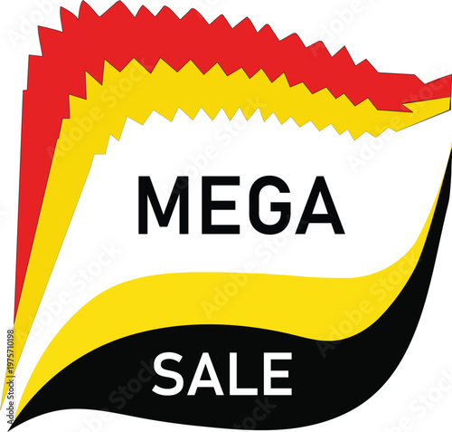 Mega Sale banner, mega sale badges and label, special offer and sale, Sale sticker with mega discount