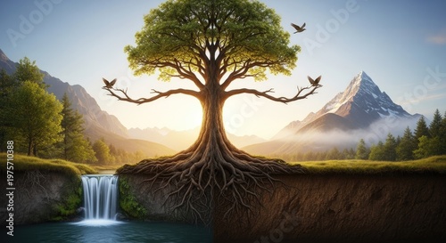 The tree of life a majestic symbol of nature and spirituality