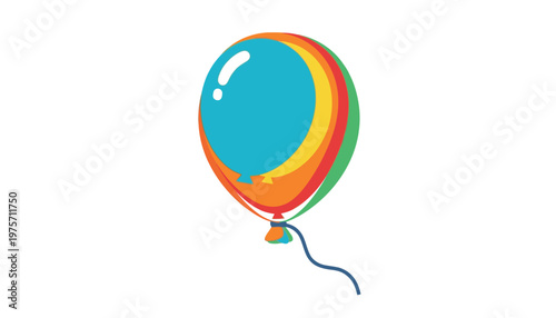 Colorful balloon floating in air.