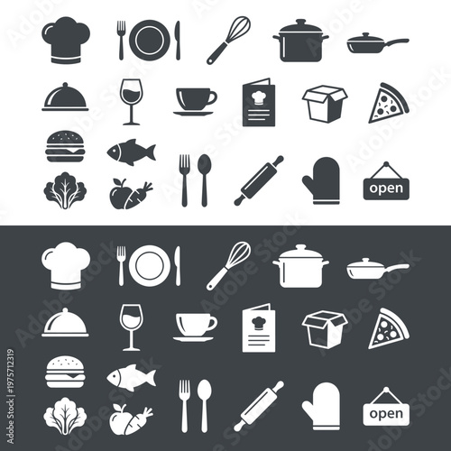 Food and drink icons and symbols.